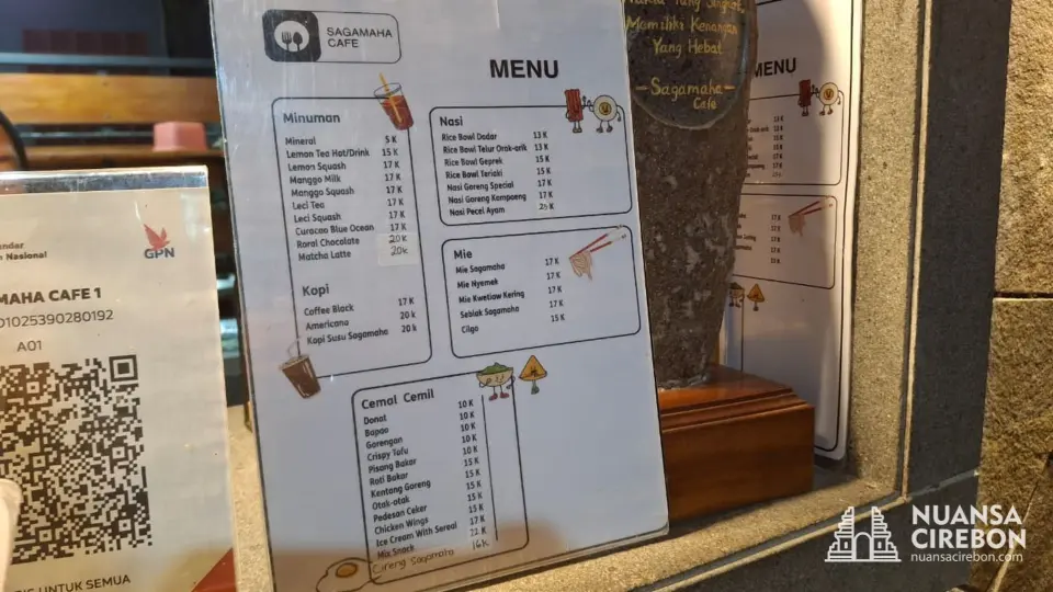 2. Menu dan Harga Sagamaha Cafee Cirebon